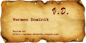 Vermes Dominik névjegykártya